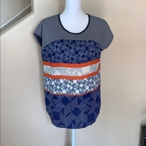 Malloy mixed media blouse